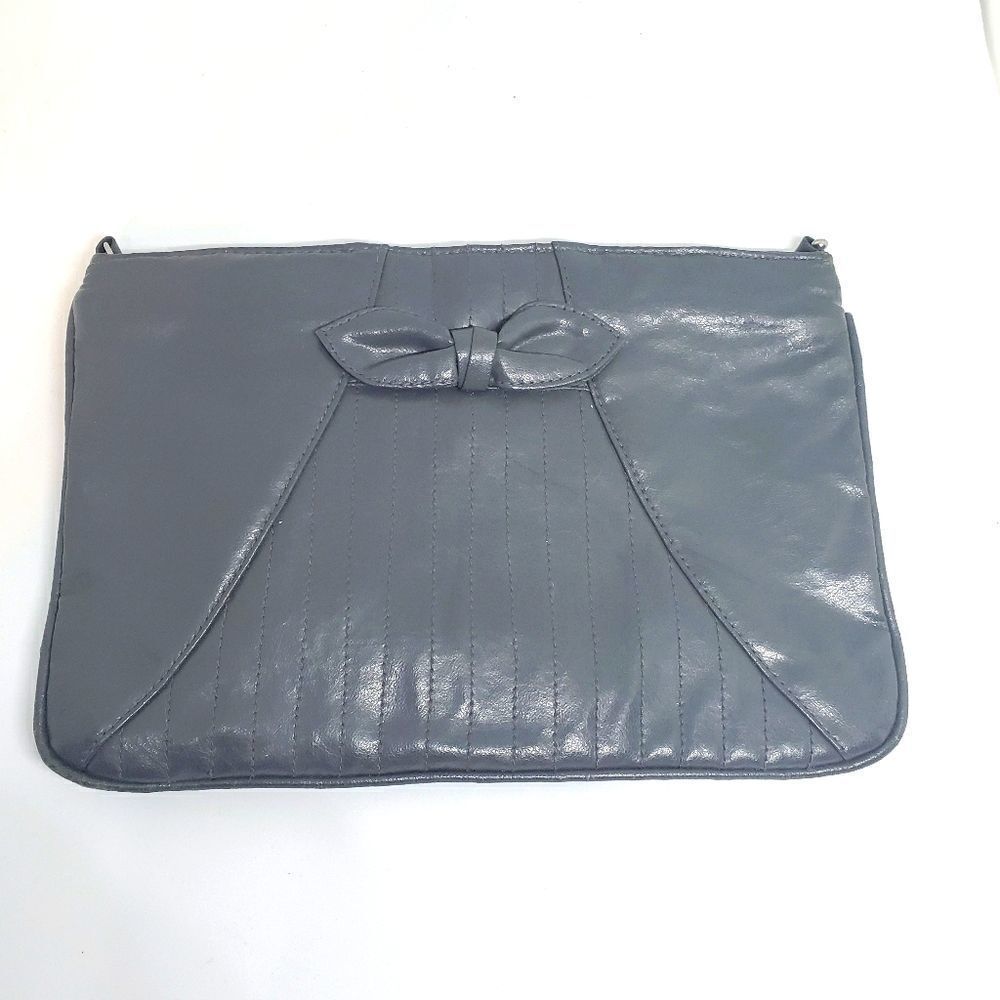 Vintage Bag World Gray Clutch with a Bow